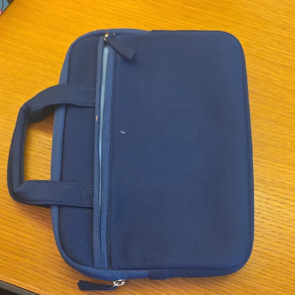 Amazon Fire Tablet with Light Blue Hard Case and Dark Blue Soft Case